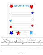 My July Story Handwriting Sheet