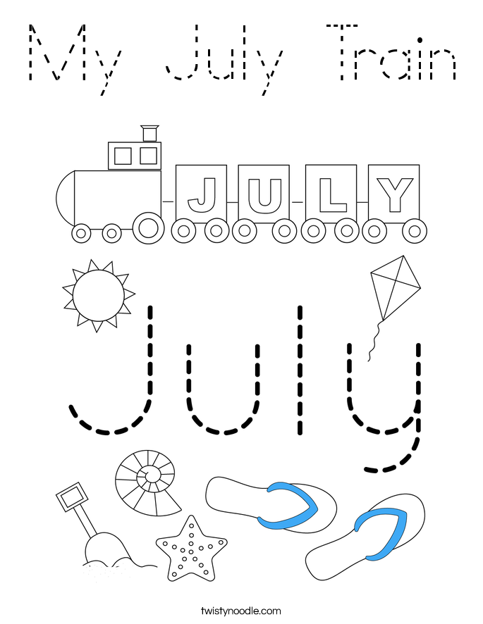 My July Train Coloring Page