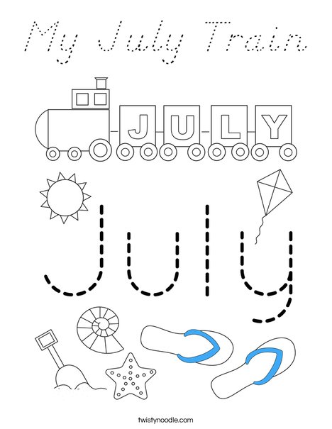 My July Train Coloring Page