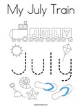 My July Train Coloring Page