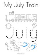 My July Train Coloring Page