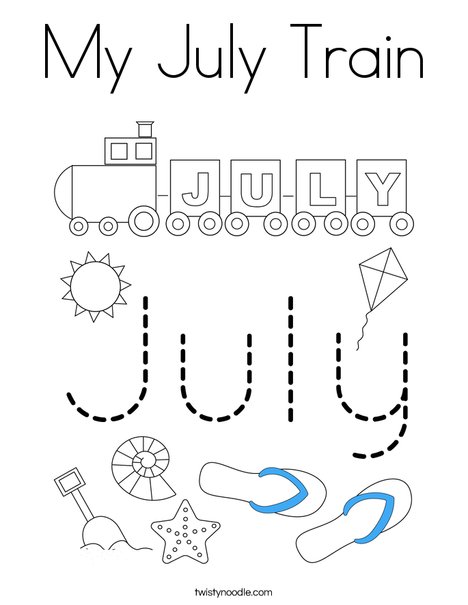 My July Train Coloring Page