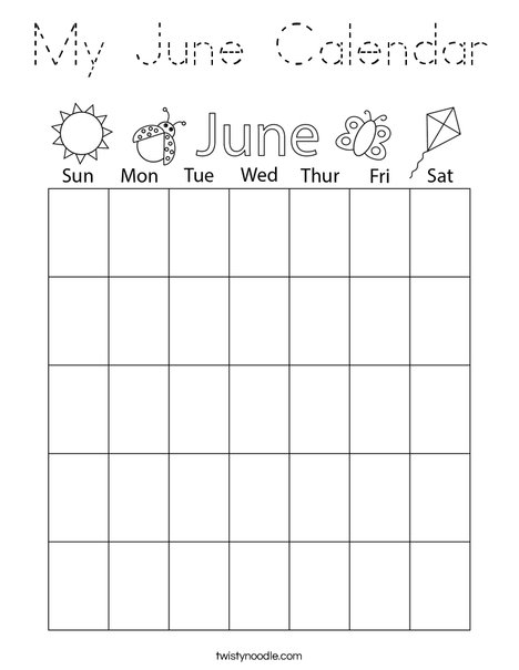 My June Calendar Coloring Page