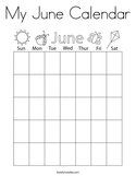 My June Calendar Coloring Page