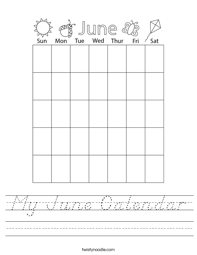 My June Calendar Worksheet
