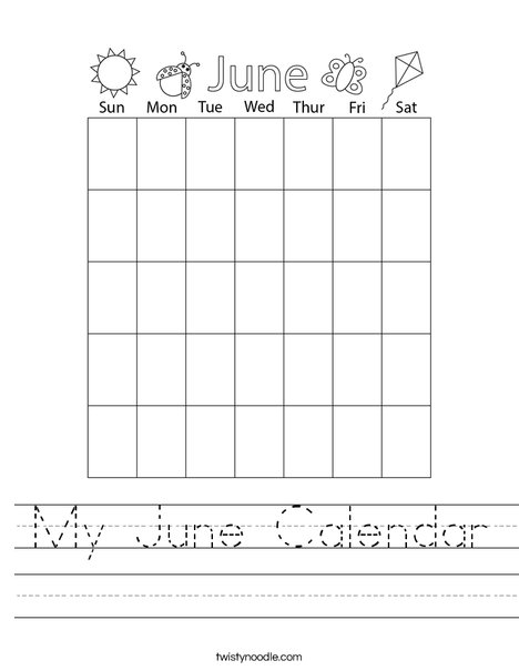 My June Calendar Worksheet