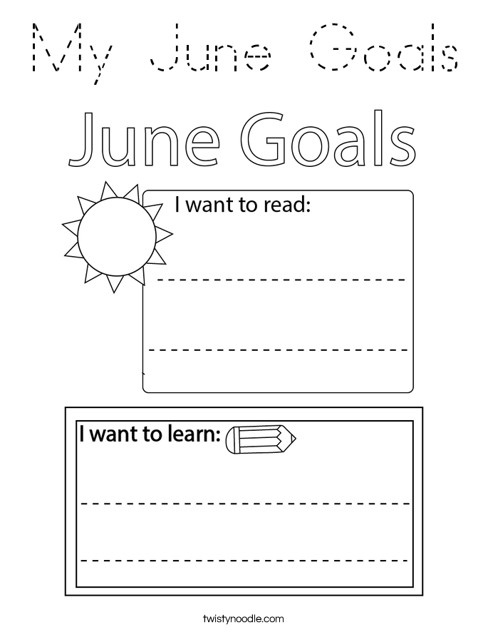 My June Goals Coloring Page