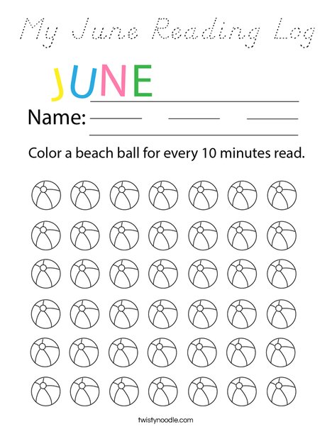 My June Reading Log Coloring Page