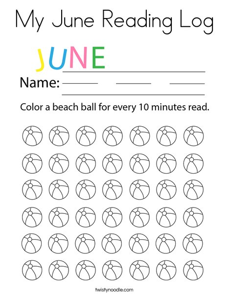 My June Reading Log Coloring Page
