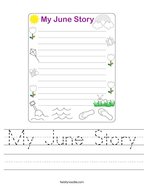 My June Story Handwriting Sheet