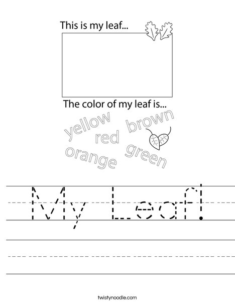 My Leaf Worksheet - Twisty Noodle
