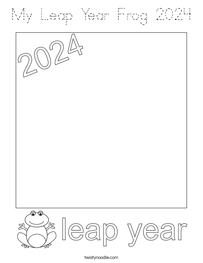 My Leap Year Frog 2024 Coloring Page