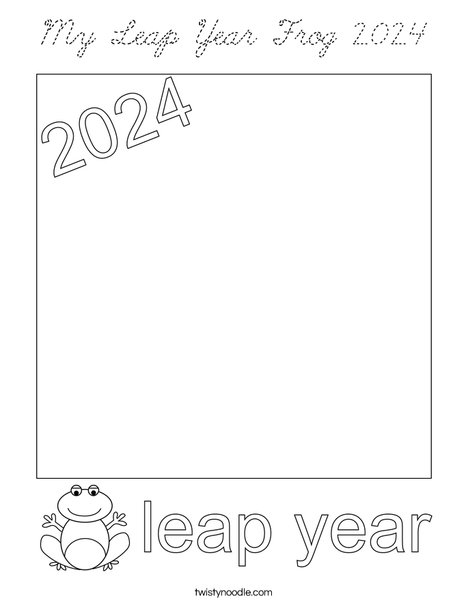 My Leap Year Frog Coloring Page