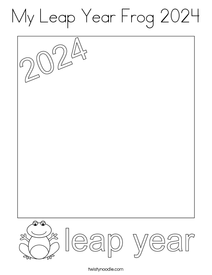 My Leap Year Frog 2024 Coloring Page Twisty Noodle   My Leap Year Frog 2024 Coloring Page 