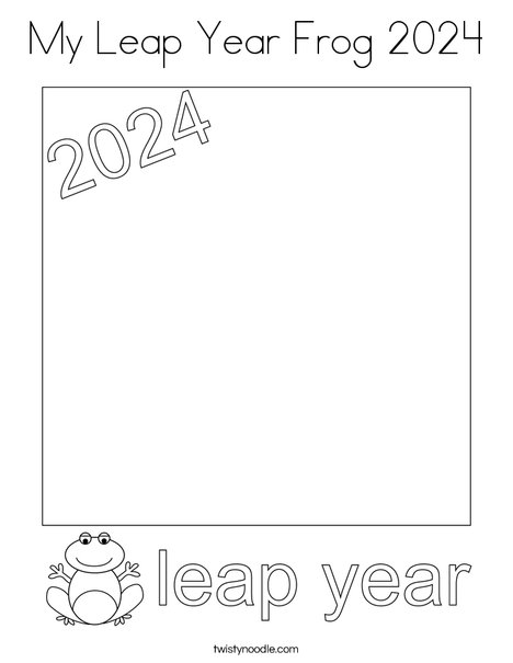 My Leap Year Frog Coloring Page
