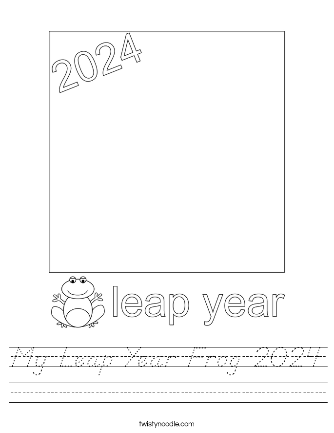 My Leap Year Frog 2024 Worksheet D Nealian Twisty Noodle   My Leap Year Frog 2024 Worksheet Dnoutline 