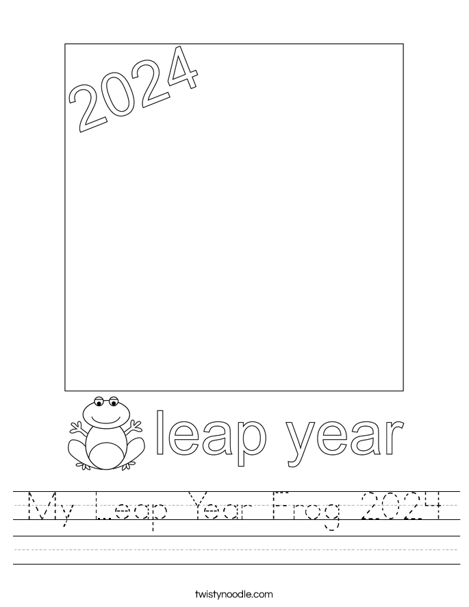 My Leap Year Frog 2024 Worksheet Twisty Noodle
