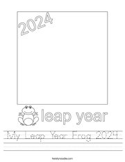 My Leap Year Frog 2024 Handwriting Sheet