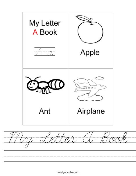 My Letter A Book Worksheet