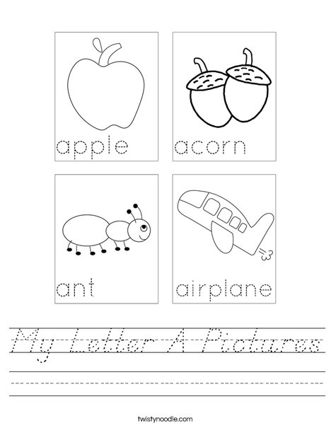 My Letter A Pictures Worksheet
