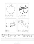 My Letter A Pictures Worksheet