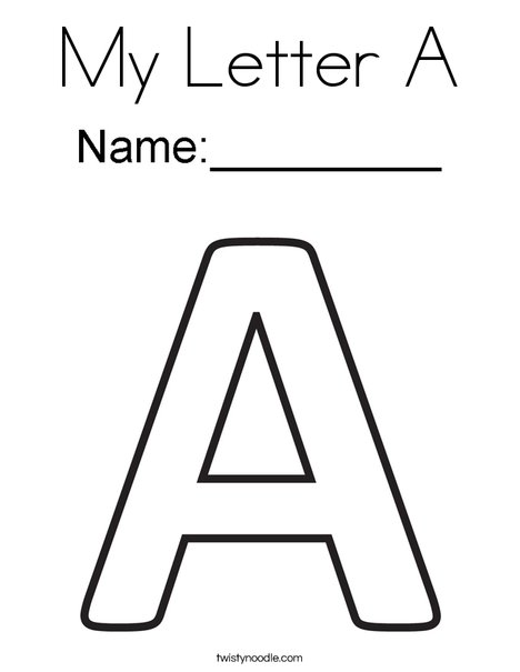 my letter a coloring page twisty noodle
