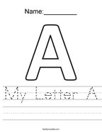 My Letter A Handwriting Sheet