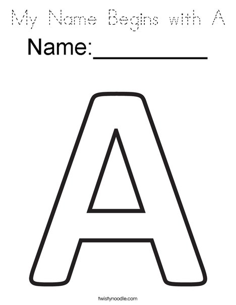 My Letter A Coloring Page