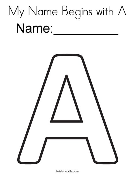My Letter A Coloring Page