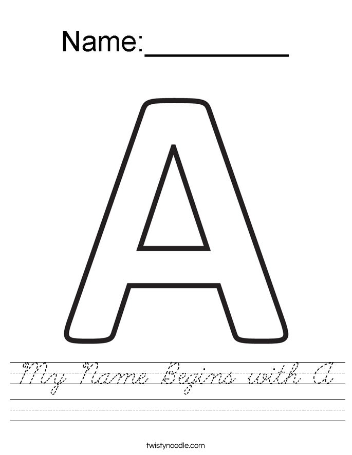 My Name Begins with A Worksheet