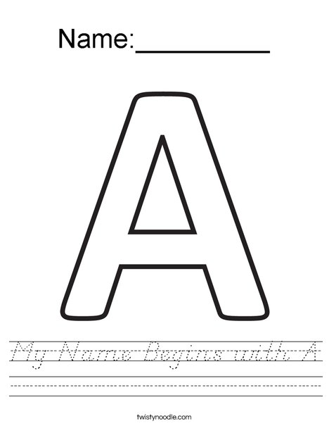 My Letter A Worksheet