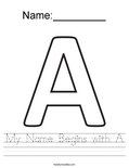 My Name Begins with A Worksheet