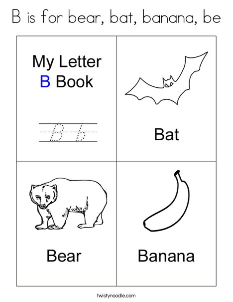 My Letter B Book Coloring Page