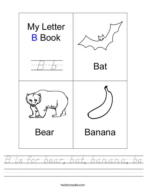 My Letter B Book Worksheet