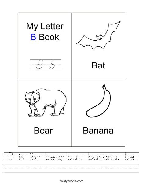 My Letter B Book Worksheet