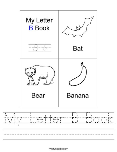 My Letter B Book Worksheet - Twisty Noodle