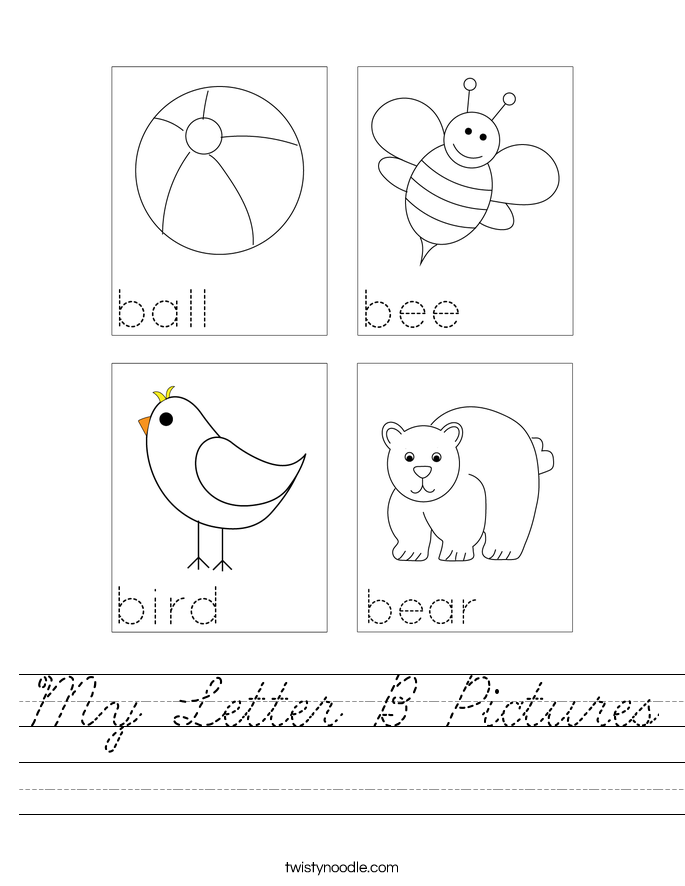 My Letter B Pictures Worksheet