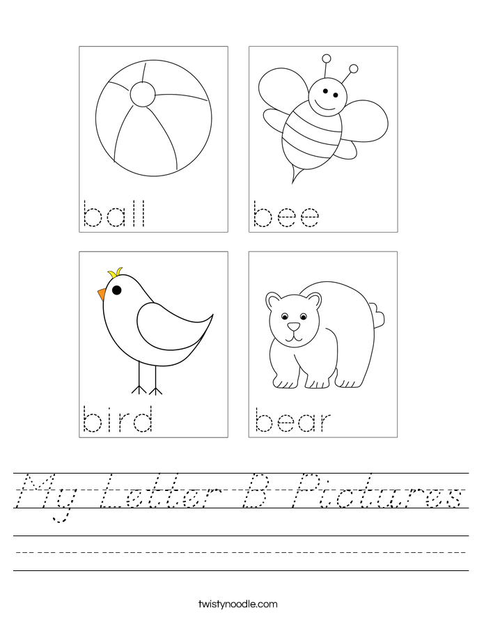 My Letter B Pictures Worksheet