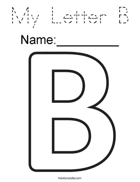 My Letter B Coloring Page