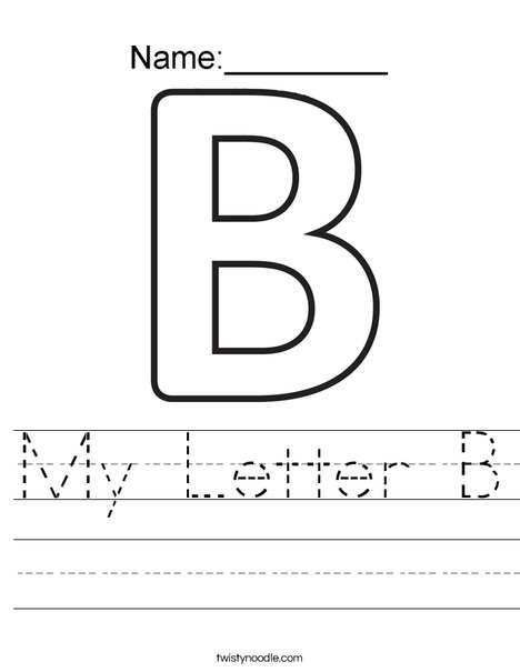 My Letter B Worksheet - Twisty Noodle