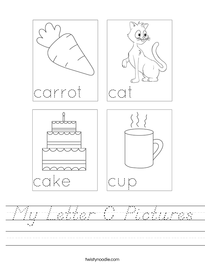 My Letter C Pictures Worksheet