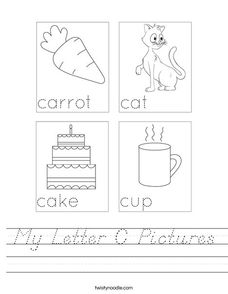 My Letter C Pictures Worksheet