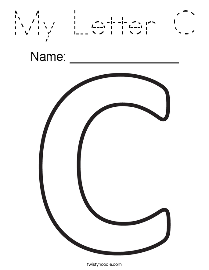 My Letter C Coloring Page - Tracing - Twisty Noodle