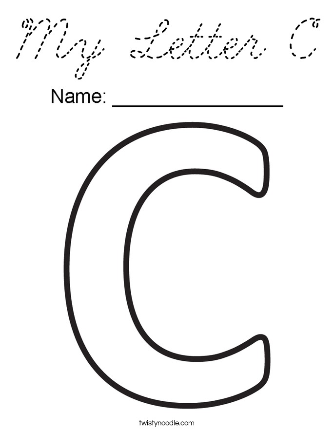 Cursive Letter C Coloring Pages Coloring Pages