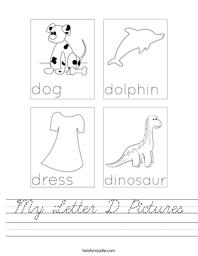 My Letter D Pictures Worksheet
