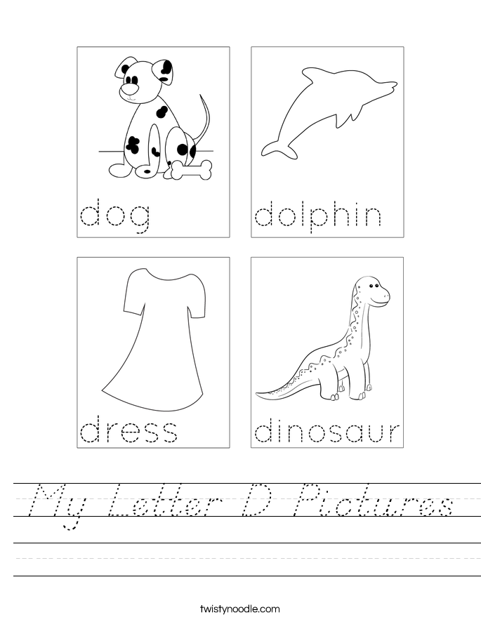 My Letter D Pictures Worksheet