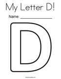 My Letter D Coloring Page