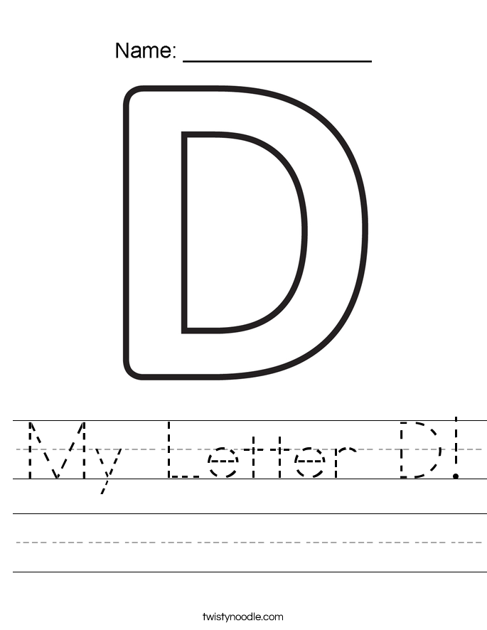 My Letter D Worksheet - Twisty Noodle