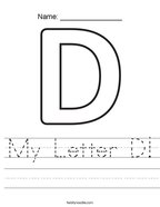 My Letter D Handwriting Sheet