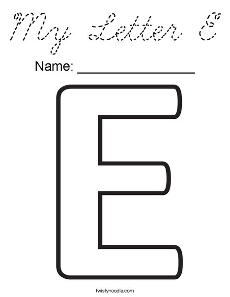 My Letter E Coloring Page